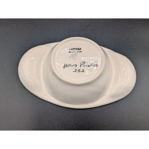 Hand Painted Amfora Portugal Ceramic Floral Pattern Oval Olive Dish - Picture 10 of 10